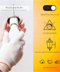 Dusk To Dawn Outdoor LED Bulbs With Built In Photocell Sensor, No Wiring Needed, 13W 100W Equivalent, close-up of bulb in hand