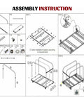 Assembly instructions for 2 In 1 Furniture Dolly 1000 Lbs Adjustable Moving Cart With Multi Slot And Flatbed Modes Heavy Duty Rolling