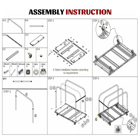 Assembly instructions for 2 In 1 Furniture Dolly 1000 Lbs Adjustable Moving Cart With Multi Slot And Flatbed Modes Heavy Duty Rolling