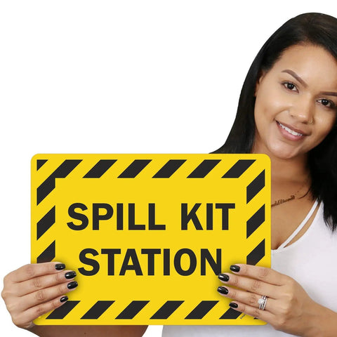 Spill Time Sticker Spill Kit Station Label 10x14 Weatherproof Sticker