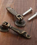 Antique Bronze Metal Drawer Cabinet Pulls 2 Pack With Screws, Single Hole Drop Handles 0.75 X 2.36 Inches, Rust Resistant Iron