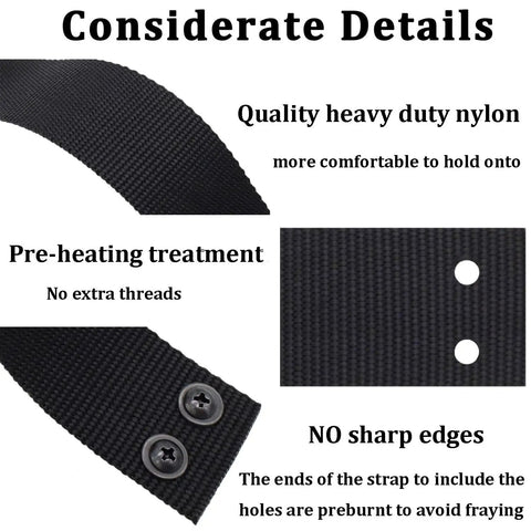 Close-up of Heavy Duty Tactical Nylon Strap Kit for Mossberg 500 590 Shockwave Shotgun Accessories with precut holes and screws.