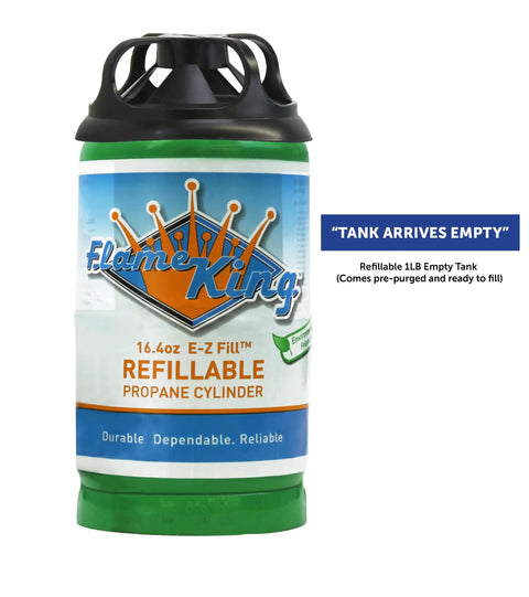 Empty Refillable 1 Pound Propane Tank Cylinder 4 Pack For Camping Backpacking And Hiking Eco Friendly Reusable DOT Compliant Green 16 Ounce Capacity Includes Caps And Allen Keys