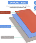 Three-thickness silicone wraps for Dope Sublimation Tumbler Wraps For Mug Press And Heat Press Machines, showing sizes in mm.