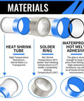 Overview of components for the 120 Pack Solder Seal Wire Connectors Kit with Heat Shrink Waterproof Solder Butt Connectors.