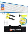 20 Foot Outdoor Volleyball Net Set With Anti Sag Net Adjustable Iron Poles Durable Carry Bag Soft PU Volleyball And Pump Quick Setup