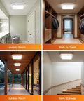 Dimmable Motion Sensor LED Ceiling Light With Remote, 12 Inch 24W 2400LM Flush Mount Fixture in various settings