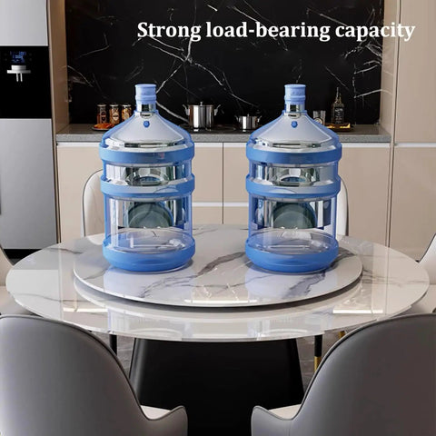 Built To Last Lazy Susan Turntable For Dining Table 360 Degree Rotating Round Marble Texture Dinner Plate Easy To Clean 40 Inch