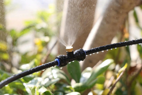 Beat The Heat Outdoor Misting System 39 Ft With 11 Brass Mist Nozzles And Three Quarter Inch Brass Adapter in action