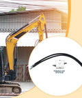 Hydraulic Pump Spare Kit With Cushion Valve For Mini Excavator, Fully Assembled And Ready To Install, consists of valve and hoses in a circle inset with excavator in background.