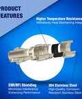 Exploded view of Three Pack One Half Inch NPT Stainless Steel Cable Glands With KableLock NPT 304 showing features.