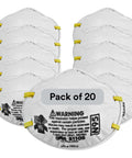 Pack of 20 Small N95 Particulate Respirator Mask With Adjustable Nose Clip And Two Strap Design, Electrostatic Media, Nose Foam.