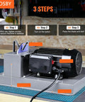 Keep Your Lawn Sharp Without Any Sweat Using This Heavy Duty Bench Grinder Featuring A Rock Solid 500 Watt Motor And Tough Ceramic Cutting Discs For High Lift Low Lift And Flat Mower Blades - bench grinder setup steps.