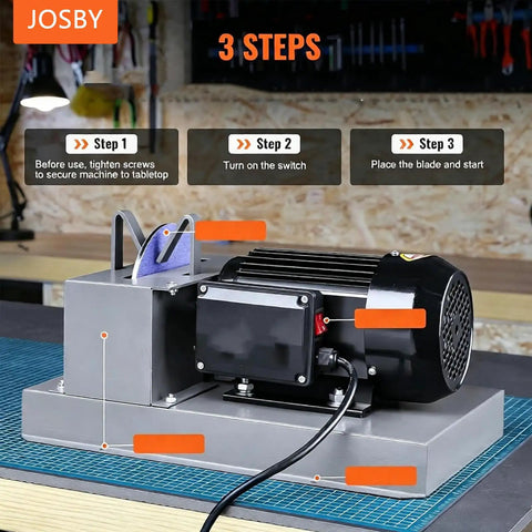 Keep Your Lawn Sharp Without Any Sweat Using This Heavy Duty Bench Grinder Featuring A Rock Solid 500 Watt Motor And Tough Ceramic Cutting Discs For High Lift Low Lift And Flat Mower Blades - bench grinder setup steps.