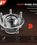 Rear Wheel Bearing And Hub Assembly With Five Lug For Mazda 3 2014 To 2018 And Mazda 3 Sport 2014 To 2018 Heavy Duty Wheel Hub Replacement