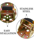 Close-up of foldable small hinges for exterior doors with self-locking iron springs, showcasing easy installation and stainless steel.