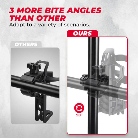 Comparison of Universal Cup Holder For ATV And Motorcycle Handlebar Water Bottle Mount With 0.6 To 1.56 Inch Clamp angles.