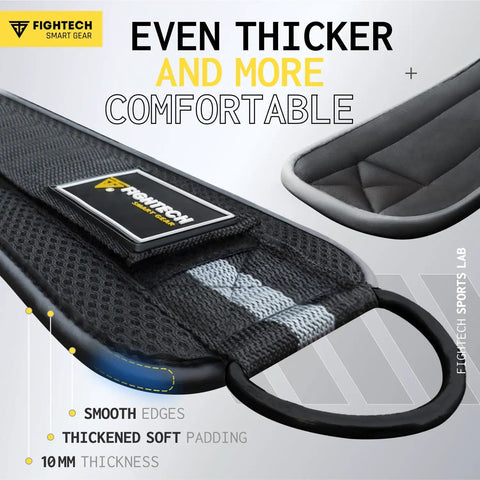 Hella Thick Padded Ankle Strap For Cable Machine Attachment Heavy Duty Gym Gear To Glute Kickbacks And Leg Raises featuring thickened padding and smooth edges.