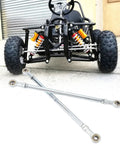 One Pair 295mm 8mm Steering Tie Rod Kit for Go Kart and ATV Racing Carts Beefy Racer Grade Heavy Duty Steel Alloy shown with go-kart