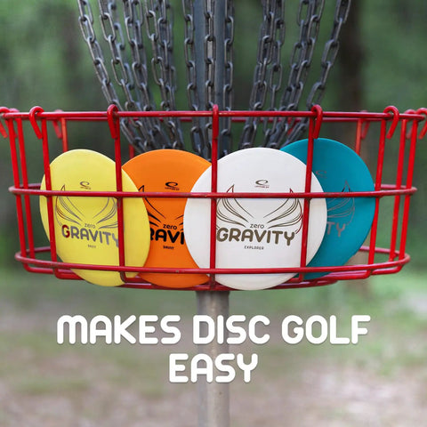 Gravity Disc Golf Starter Set with Pure Fuse Explorer Saint Diamond Bolt Six Disc Pack displayed in a basket
