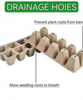 240 Cell Seed Starter Tray Kit with Biodegradable Peat Pots showing drainage hoies, prevents root bending, breathable design