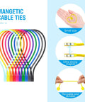 Reusable Magnetic Silicone Cable Ties 9 Inch Twist Ties For Cord Organization And Bundling Easy Wrap And Tie Durable Flexible Magnets