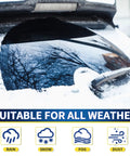 Image showing the All Season No Sweat Swap 14 Inch Rear Wiper Blade compatible with Subaru Outback and Honda Fit in snowy conditions.