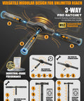 Top Shelf Heavy Duty 42 Piece Magnetic Ratchet Screwdriver Set With S2 Steel Bits ergonomic modular three-way ratchet design.