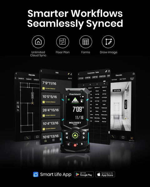Green Beam Laser Distance Meter S50 Four Times Brighter Workhorse with app sync display and measurement screens