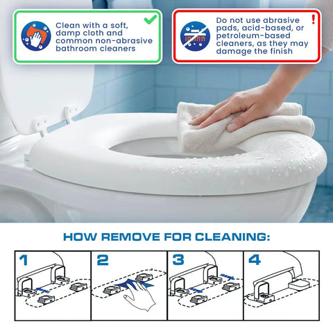 Premium Soft Cushioned Elongated White Toilet Seat Featuring Butter Smooth Slow Close Lid And Drop Dead Simple Quick Release Hinges For Effortless Cleaning And Ultimate Comfort