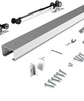 Commercial Grade 6Ft Pocket Door Hardware And Track Set With Soft Close Mechanism For Doors 24 To 36 Inches Wide Durable Aluminum Track Delivers Smooth Rolling Corrosion Resistant Easy To Install Sliding Door System components