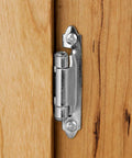 Self Closing Brushed Nickel Cabinet Hinges With 1/2 Inch Overlay Satin Nickel Cupboard Hinges, face mount on wooden door