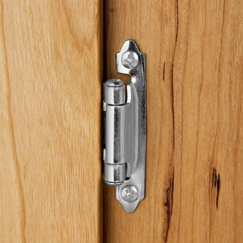 Self Closing Brushed Nickel Cabinet Hinges With 1/2 Inch Overlay Satin Nickel Cupboard Hinges, face mount on wooden door