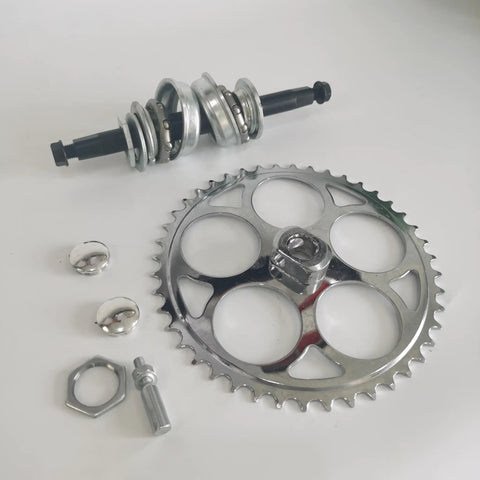 2 Inch Cup Bike Conversion Kit Crank Set With 180mm Axle And 44 Tooth Sprocket Included Bottom Bracket Cup Ball Bearing Kit
