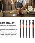 Heavy Duty Cross Drill Bits For Electric Impact Drivers With Strong Magnetic Hex Shank Set Of Six Premium Steel Screwdriver Bit Kits, six bits shown