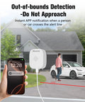 4MP 2.5K Window Camera With No Monthly Fees, Full Color Night Vision, AI motion detection near garage with alert on phone screen