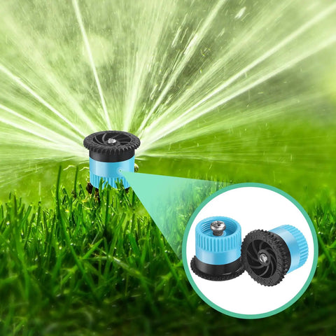 Heavy Duty Replacement Sprinkler Heads 60 Pack features fully rotating adjustable 360 spray patterns watering grass garden.