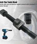 Dual Wheel Separator Tool Set With 11 Threads One Piece Pusher Hub Removal Kit showing threaded component with impact wrench