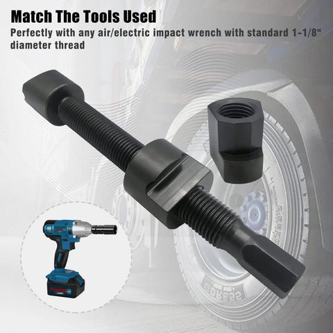 Dual Wheel Separator Tool Set With 11 Threads One Piece Pusher Hub Removal Kit showing threaded component with impact wrench