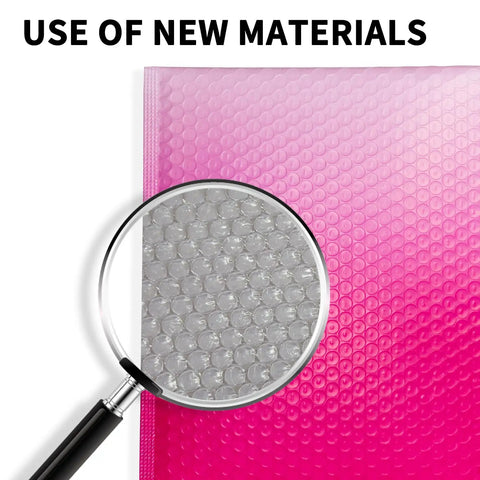 Pink Bubble Mailers 8.5x11 Inch 30 Pack Waterproof Padded Envelopes With Self Seal Strong Adhesion, bubble texture detail shown