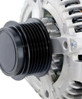 Side view of new replacement alternator for Chevy Silverado 2014 2019 4.3L 5.3L 6.0L and GMC Sierra Yukon Tahoe with OEM style connectors