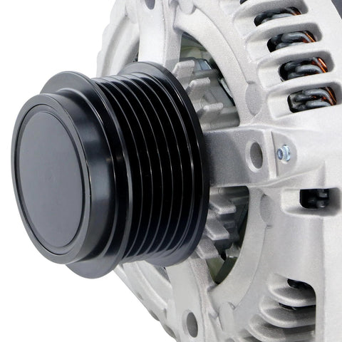 Side view of new replacement alternator for Chevy Silverado 2014 2019 4.3L 5.3L 6.0L and GMC Sierra Yukon Tahoe with OEM style connectors