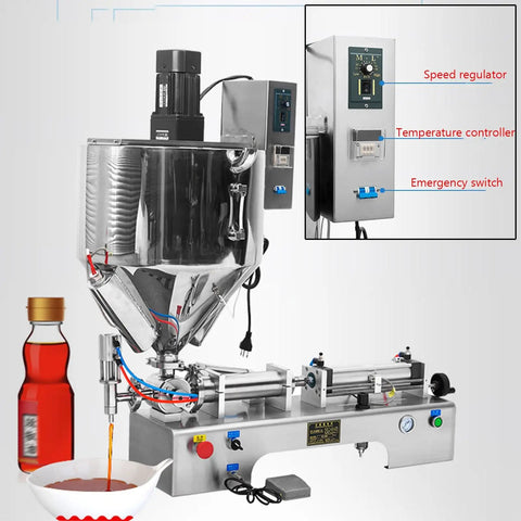 Heavy Duty Automatic Pneumatic Bottle Filling Machine For Sauces And Thick Paste With Rock Solid Quantitative Dosing and Emergency Switch.