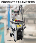 Pro Grade Spot Weld Dent Puller And Stud Welder Dent Repair Kit with Tool Cart, dimensions labeled