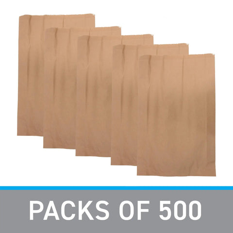 Jumbo Natural Kraft Paper Merchandise Bags 17W X 3D X 24H Bulk Case Of 500, featuring flat brown design for retail use.