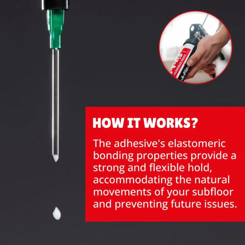Close-up of Extra Strength Tile Repair Adhesive Pro Pack with micro syringe injector, highlighting bonding properties.