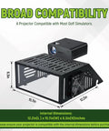 Floor Mounted Golf Simulator Projector Enclosure With Sturdy Full Steel Frame And Built In Cooling Vent System, dimensions shown