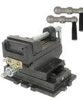 Heavy Duty Metal Milling Machine With 3 Inch Sliding Vice Drill Press And Cross Clamp Fixture For Precise Bidirectional Clamping And No Nonsense Secure Workholding, iron body