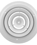 Round Ceiling Diffuser 8 Inch White With 360 Degree Air Deflection And Step Down Diffuser Ring Steel Construction