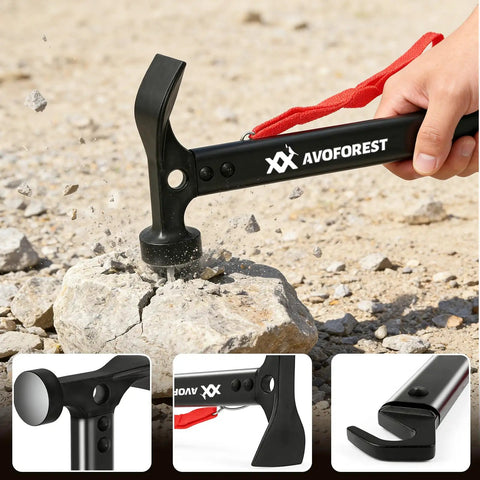 Using 20 Piece Tent Stakes With Camping Hammers Rustproof 7.1 Inch Galvanized Steel Tent Pegs Ground Stakes Kit